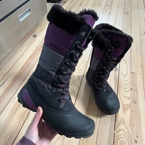 Merrell Winterbelle Waterproof Boots Womens 6.5 Black Purple Insulated J68114